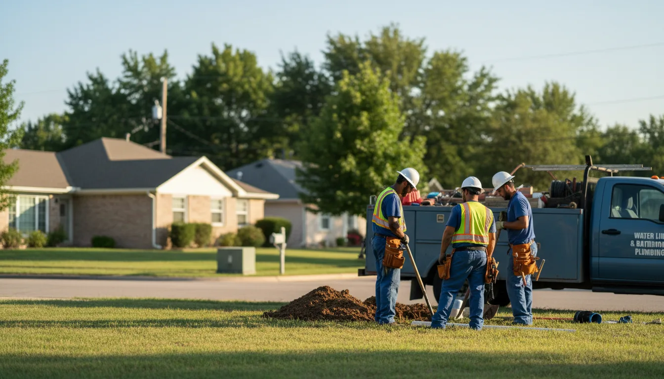Residential water line and bathroom plumbing service in Vickery, OH
